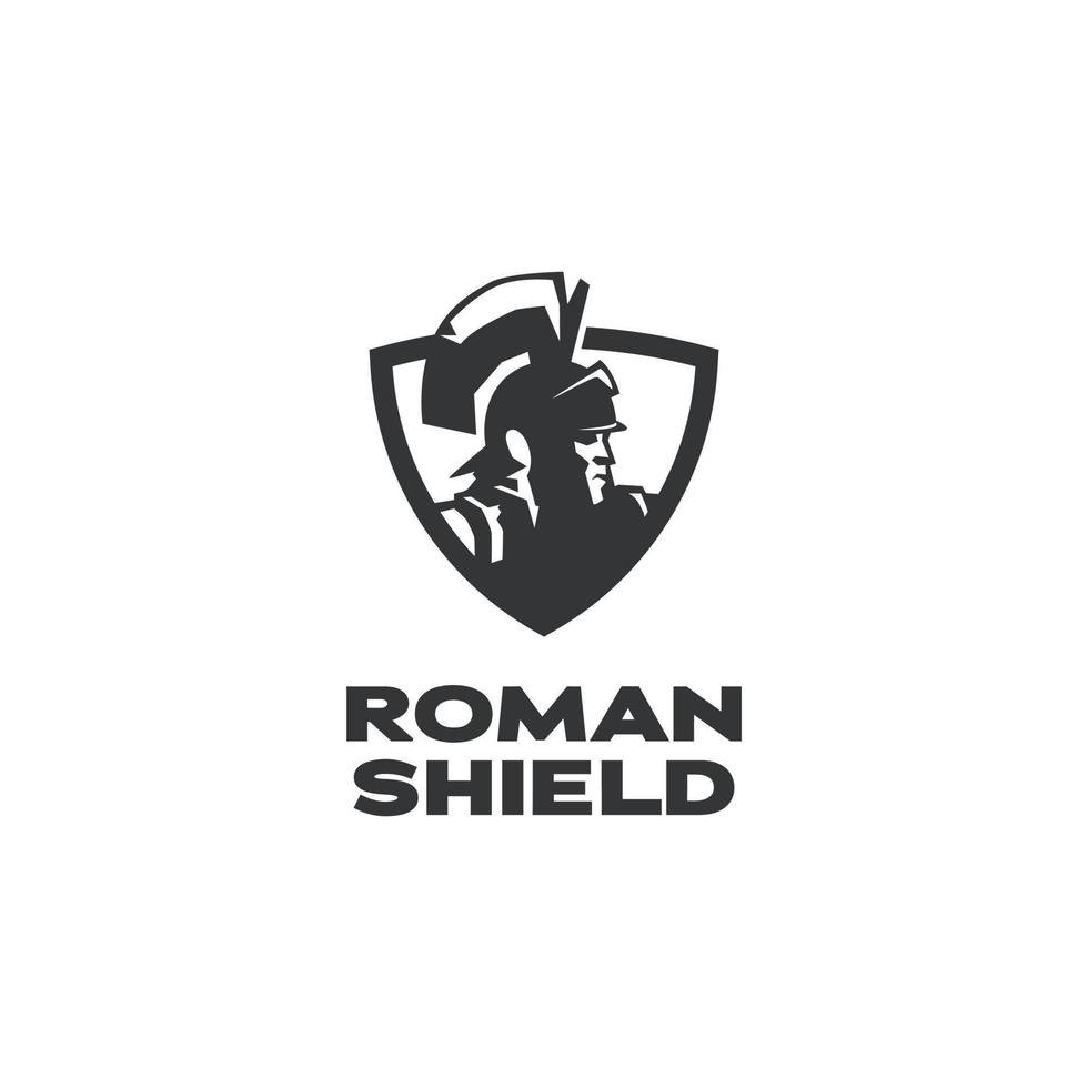 logotipo de escudo romano vector