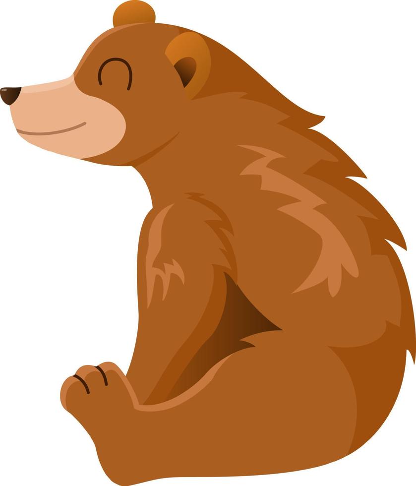 Cute little bear cartoon sitting vector