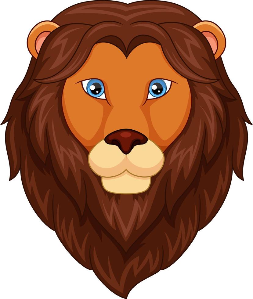 Cute lion head cartoon mascot vector