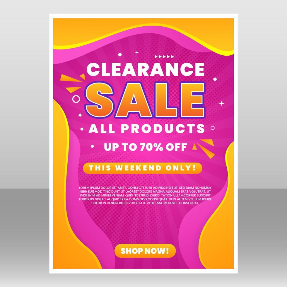Clearance Sale Poster Template vector