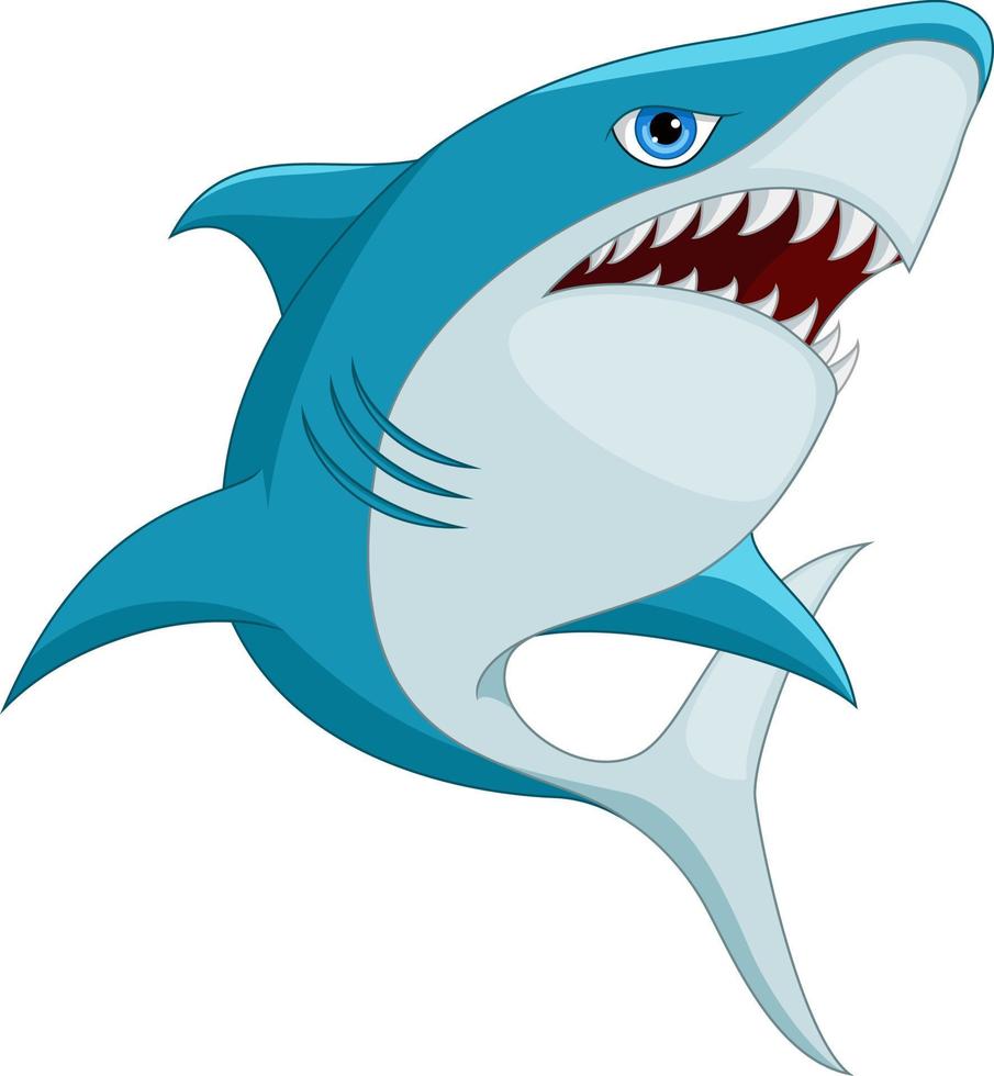 Cartoon shark isolated on white background vector