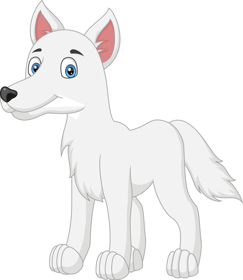 Cute arctic fox on white background vector