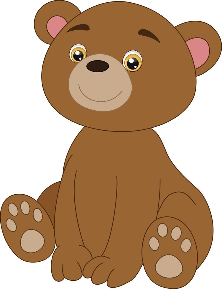 Cute little teddy bear cartoon sitting vector