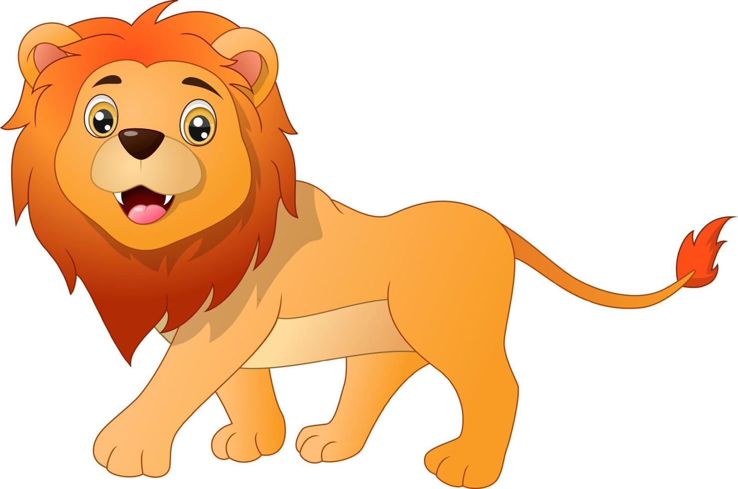 Cute lion cartoon isolated on white background vector