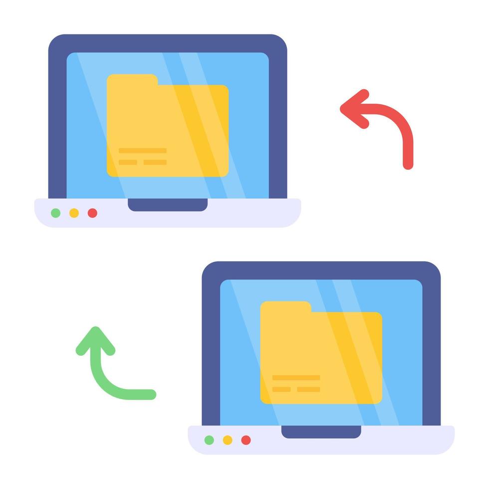 A unique design icon of online folder transfer vector