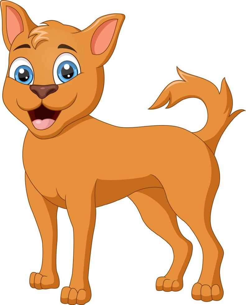 Cute dog cartoon on white background vector