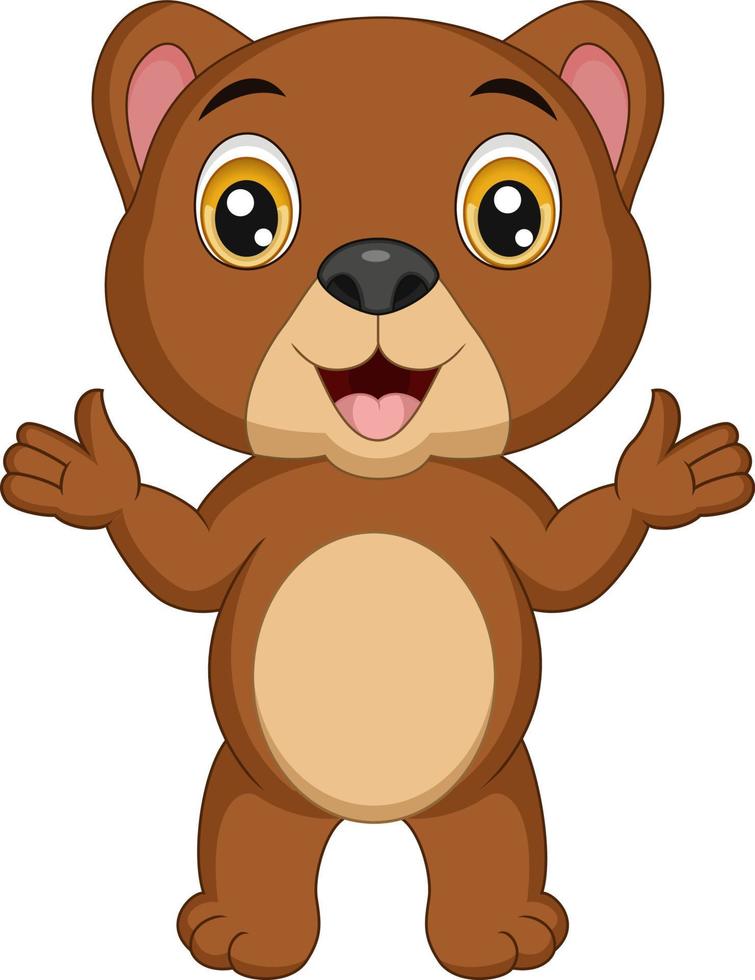 Cute little bear cartoon posing vector