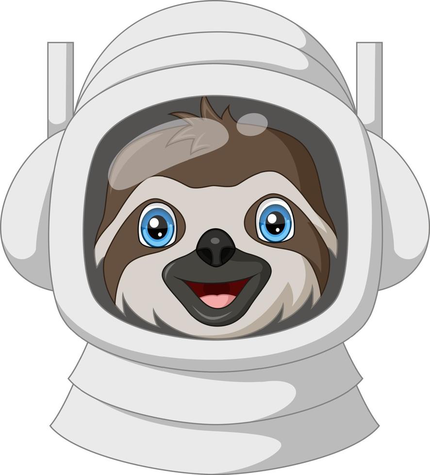 Cute baby sloth astronaut cartoon vector