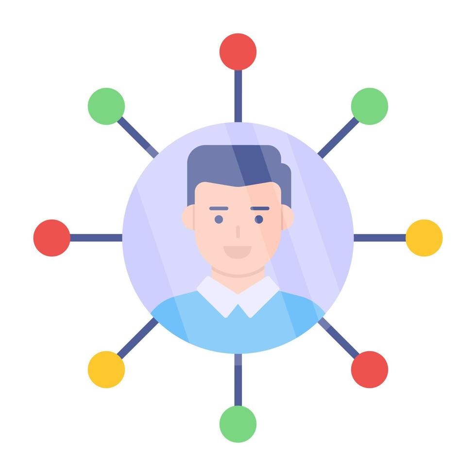 A modern design icon of user network vector