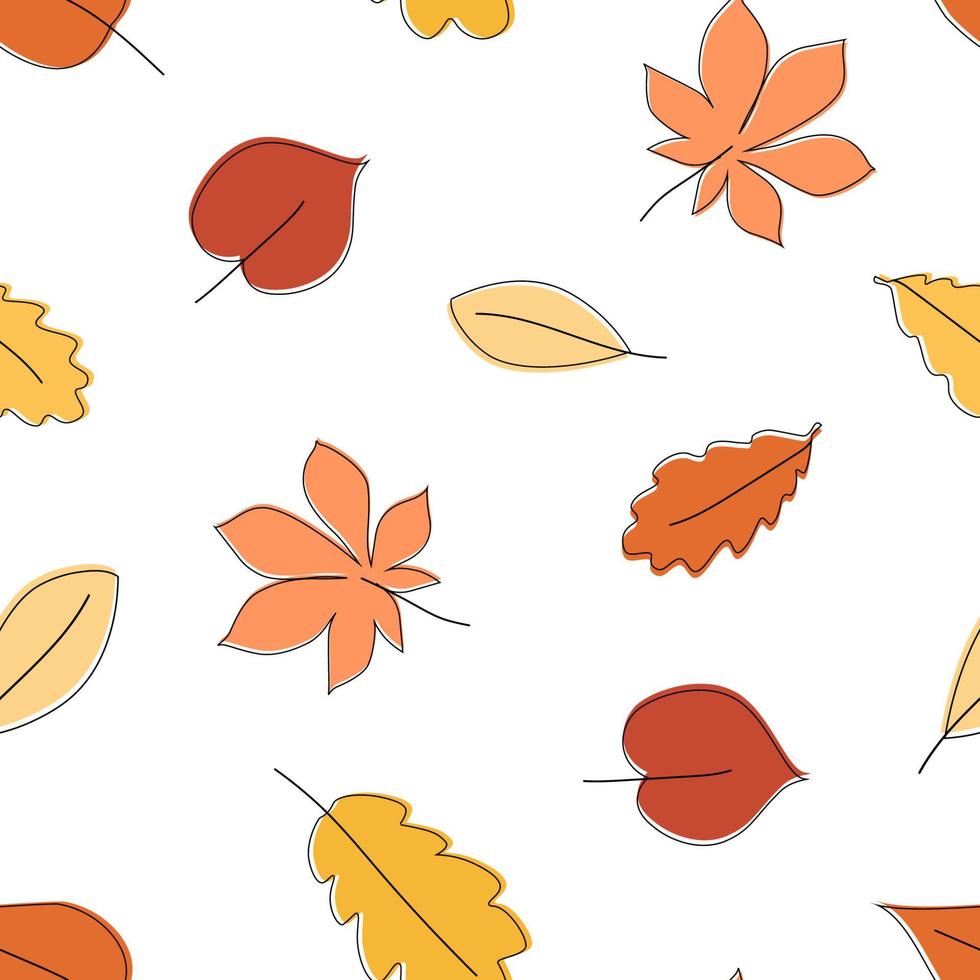 patrón sin costuras con hojas de otoño. impresión simple abstracta floral. gráficos vectoriales vector