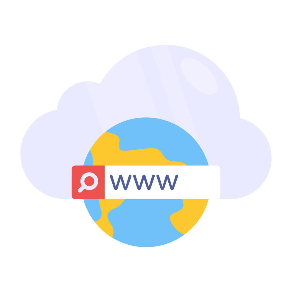 Icon of cloud browser in flat design vector