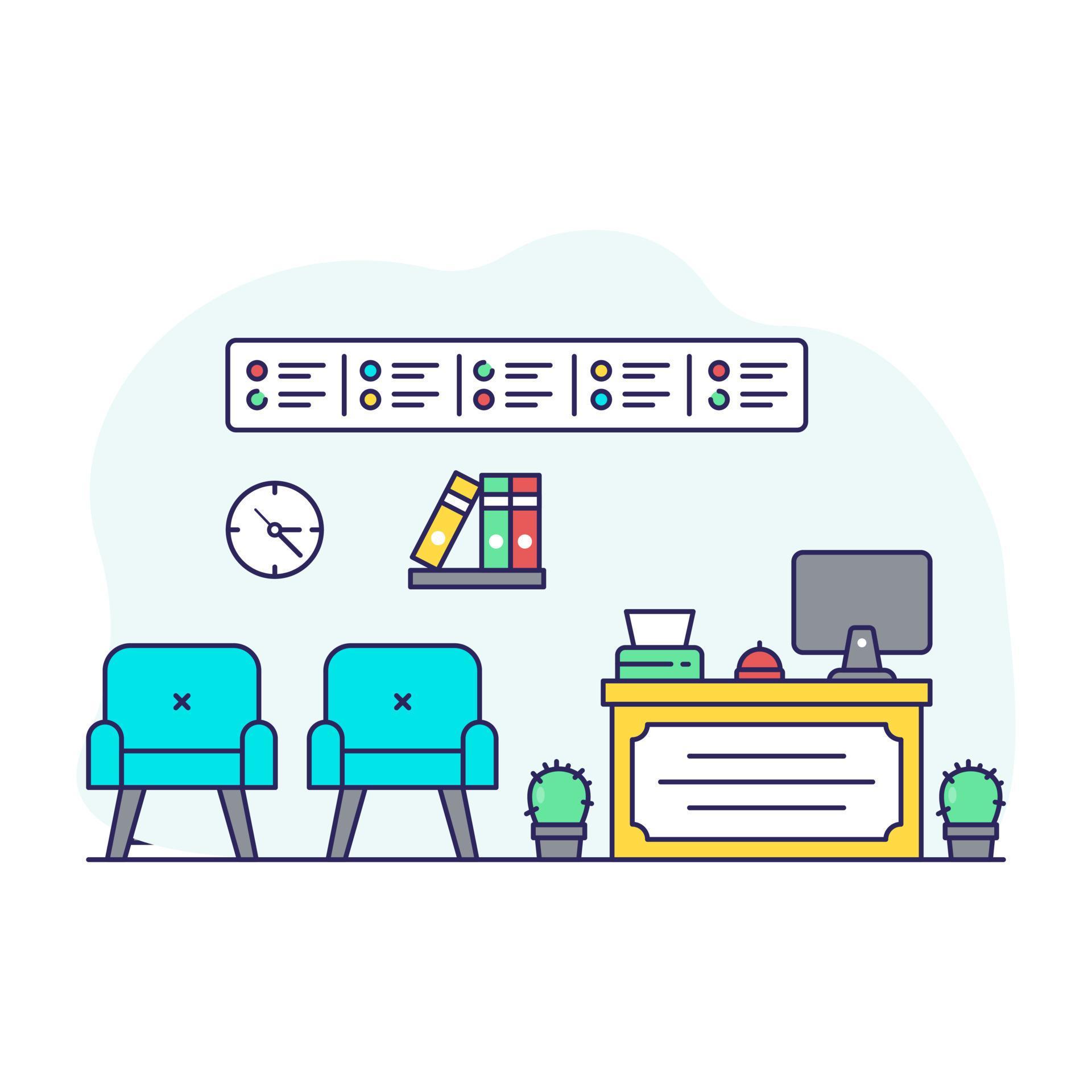 Trendy vector design of reception desk 9781021 Vector Art at Vecteezy