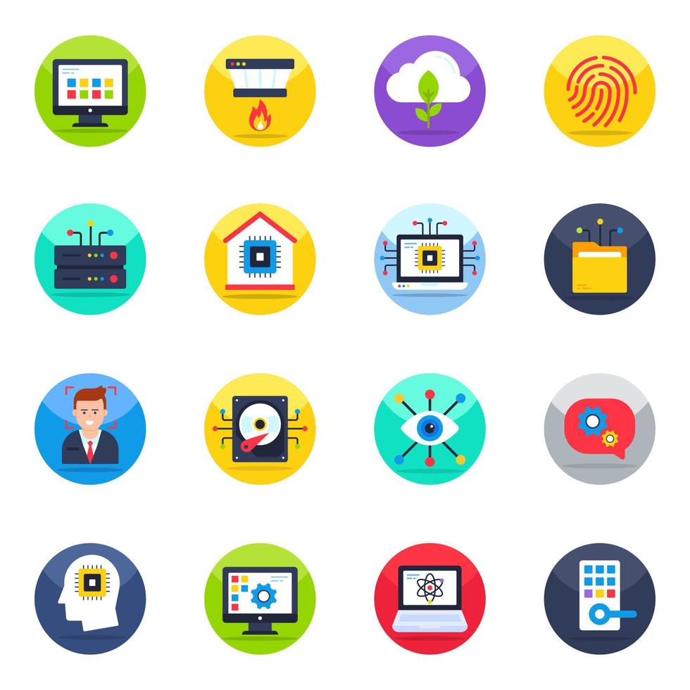 Pack of Smart Devices Flat Icons vector