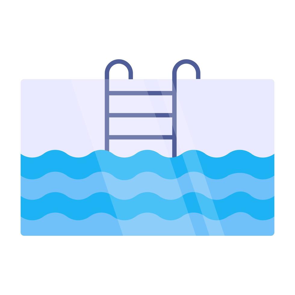 Flat design icon of swimming pool vector