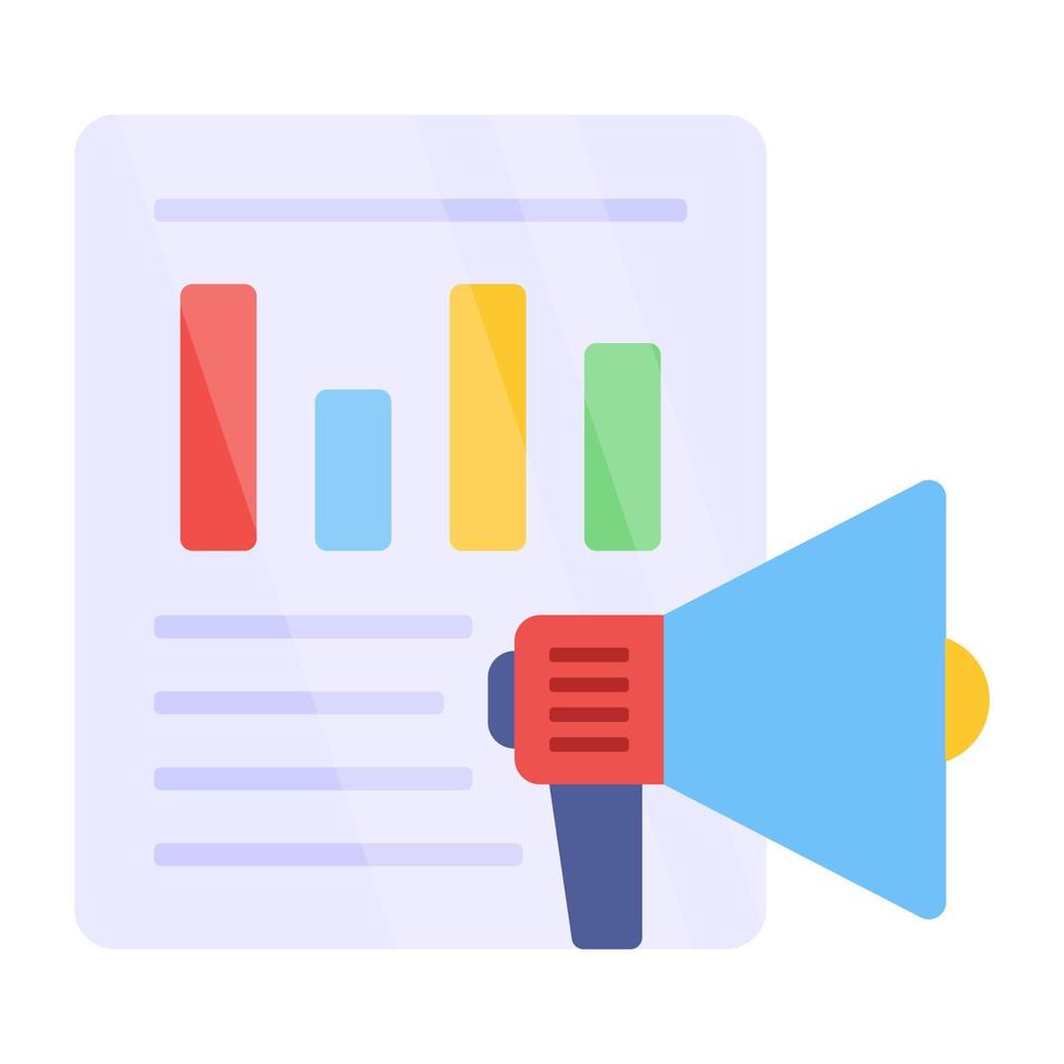 Chart with megaphone symbolizing concept of business marketing 9781113