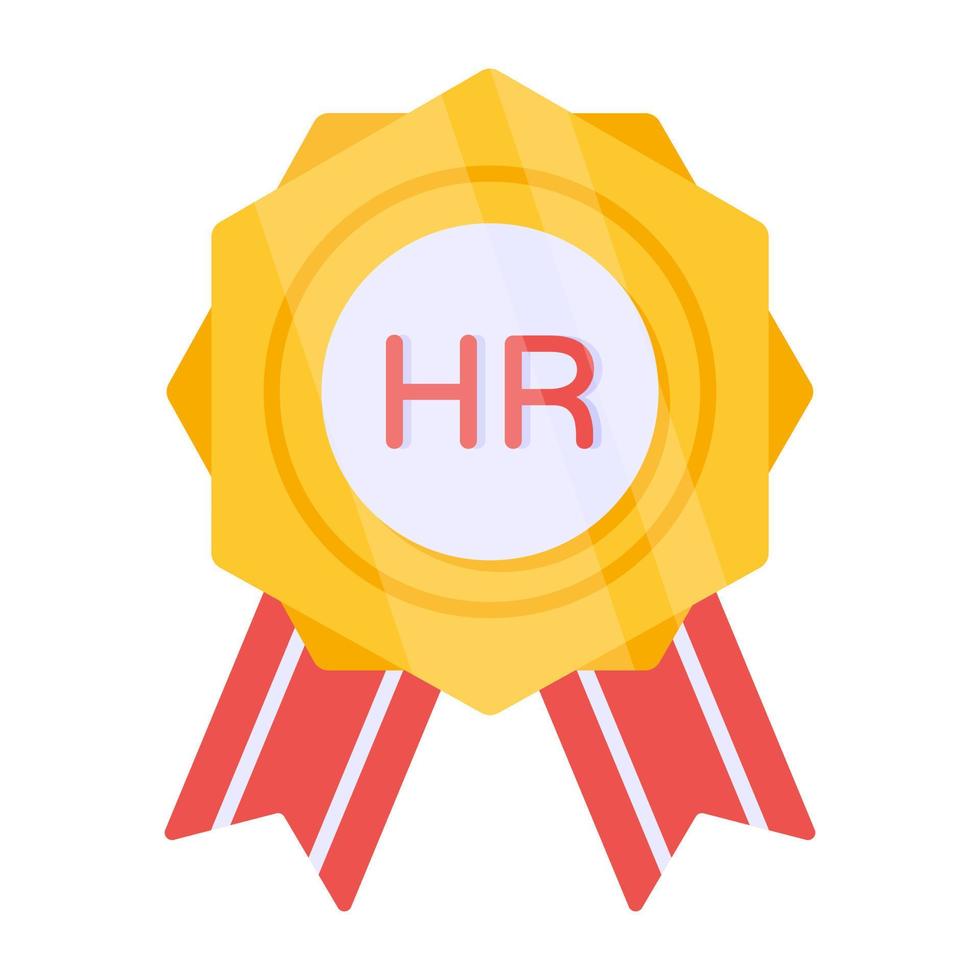 Conceptual flat design icon of hr badge vector