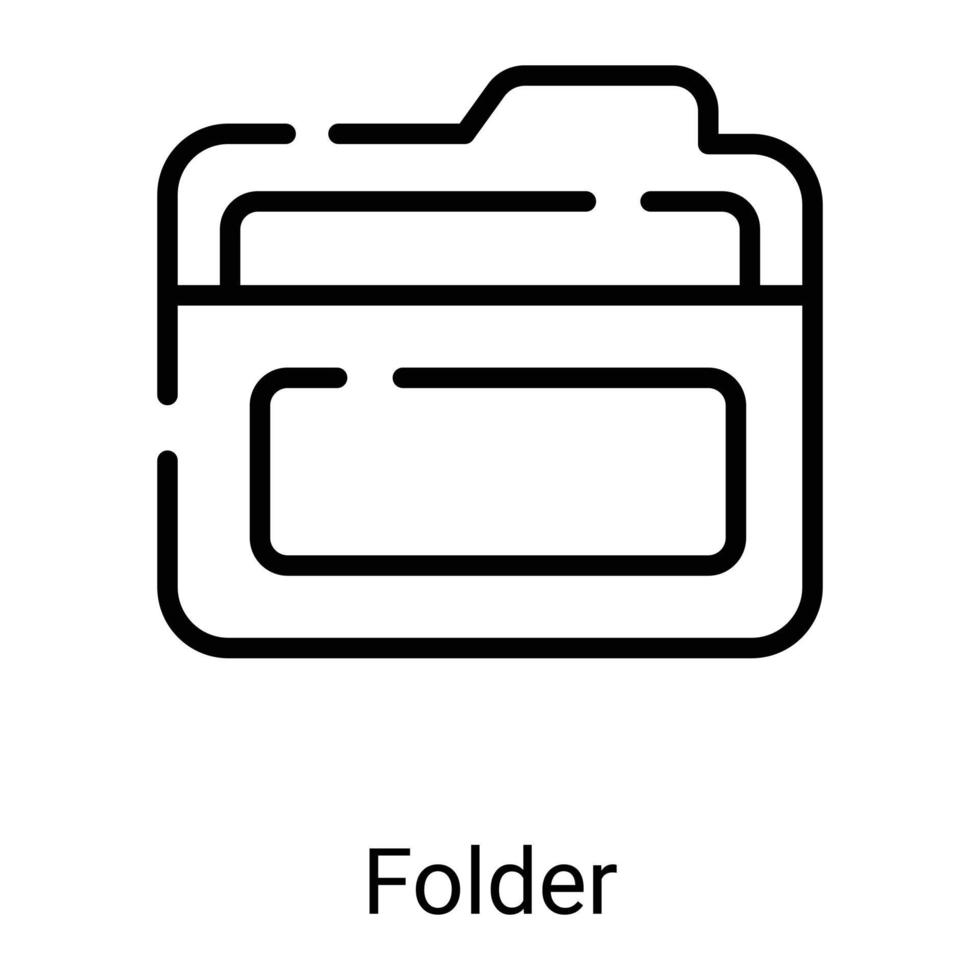 Folder, document line icon isolated on white background vector