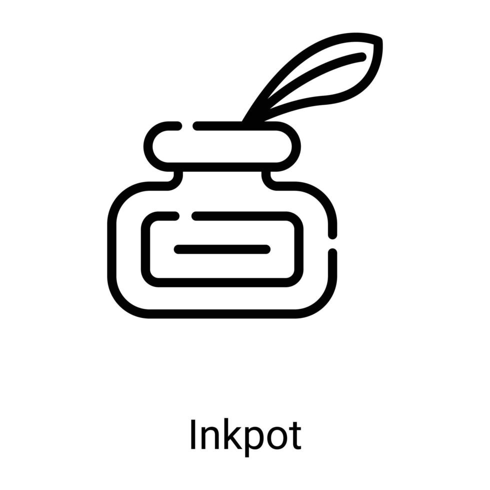 ink pot line icon isolated on white background vector