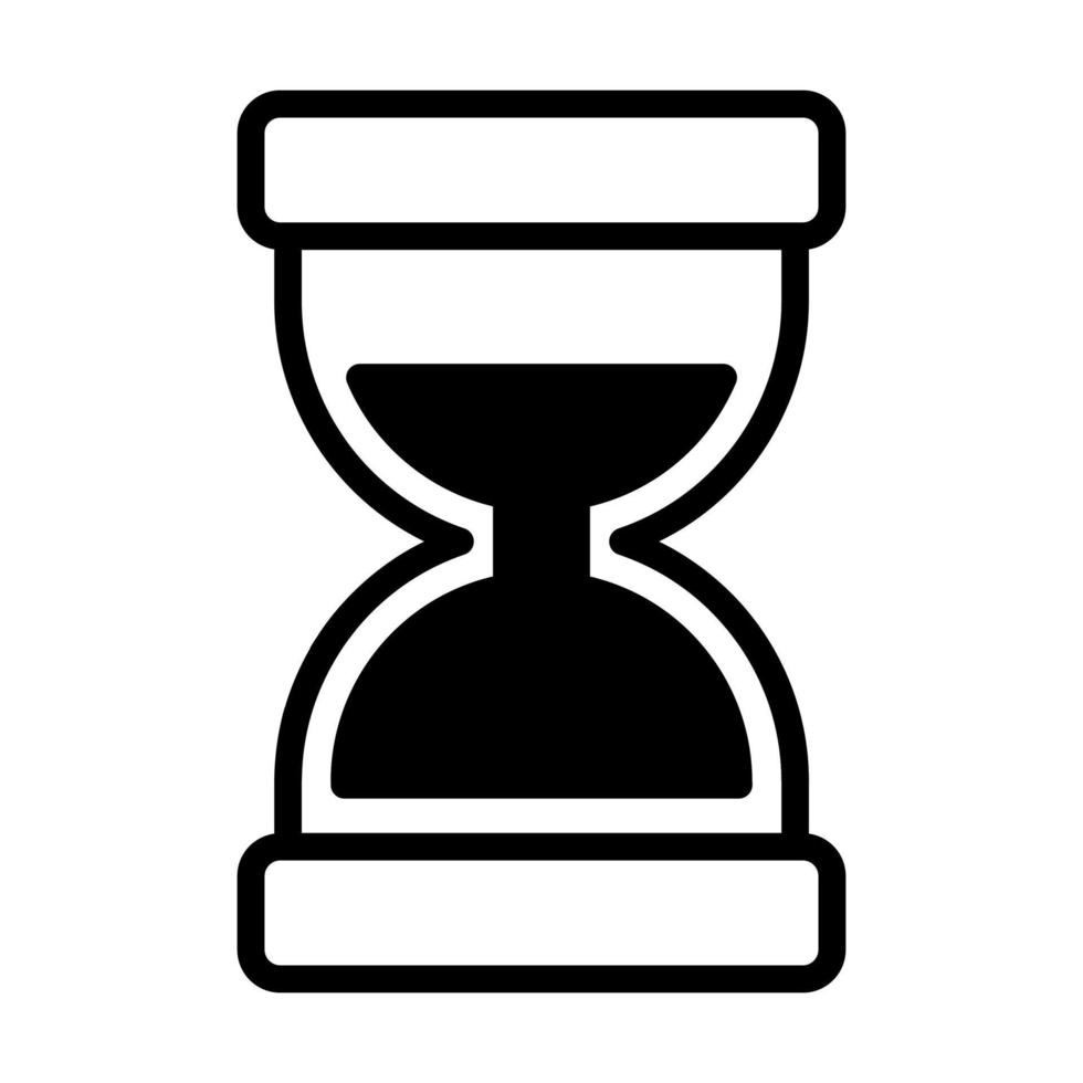 sand clock, hourglass line icon isolated on white background vector