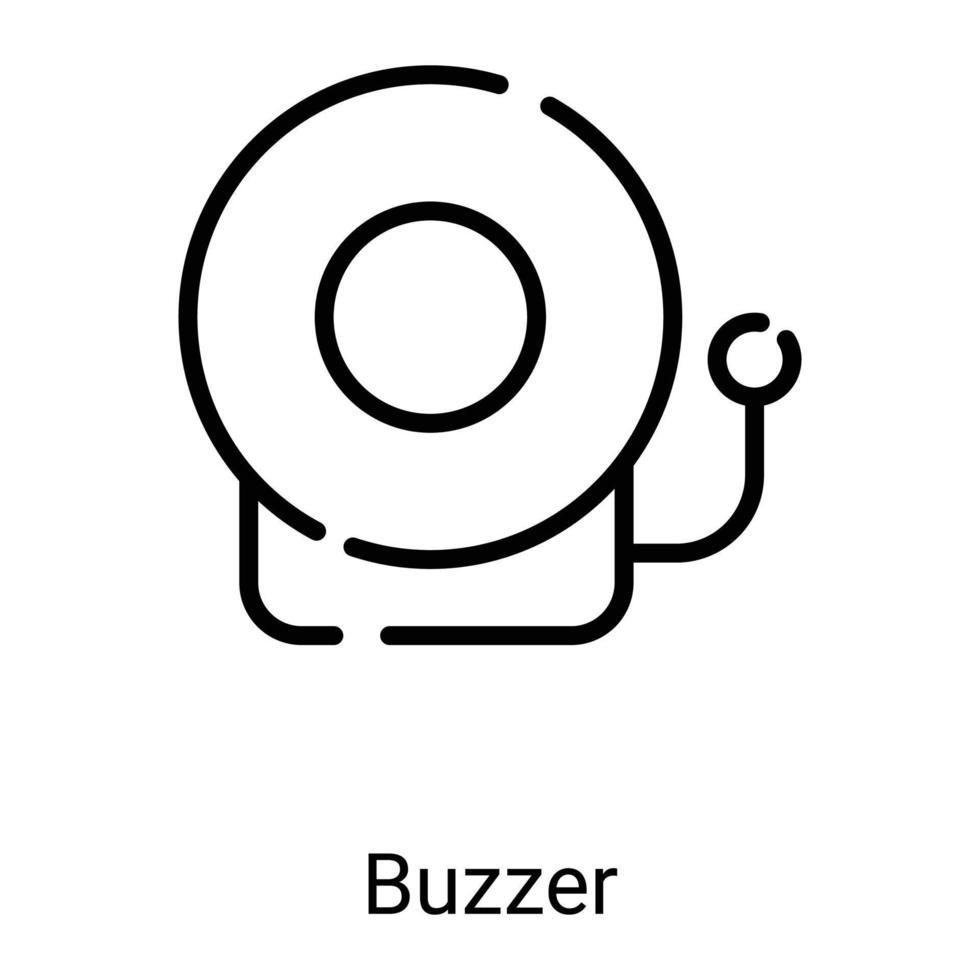 alarma, icono de línea de zumbador aislado en fondo blanco vector