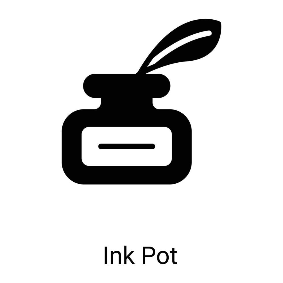 ink pot line icon isolated on white background vector