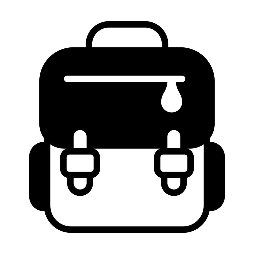 mochila, icono de línea de bolsa aislado sobre fondo blanco vector
