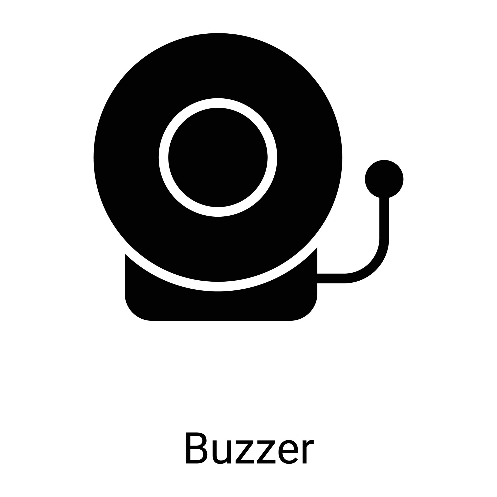 alarm, buzzer line icon isolated on white background 9781235 Vector Art ...