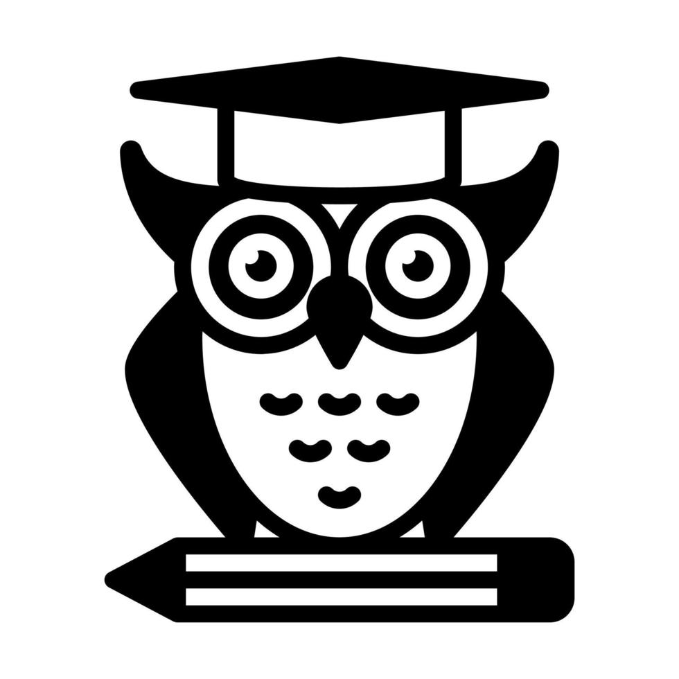 wisdom, owl line icon isolated on white background vector