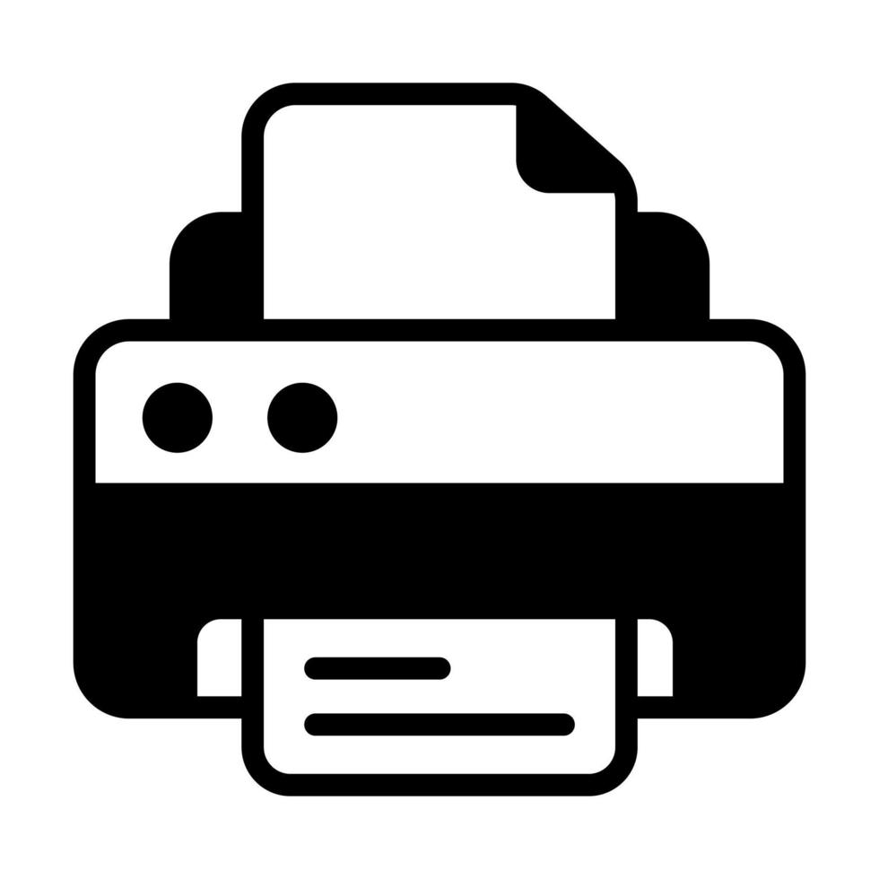 printer line icon isolated on white background vector