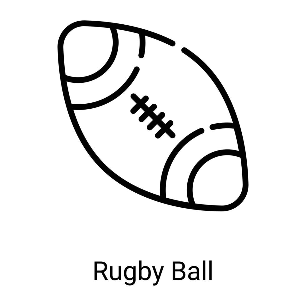 icono de línea de pelota de rugby aislado sobre fondo blanco vector