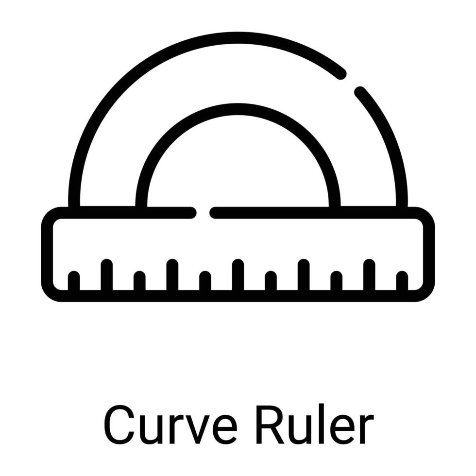 curve ruler line icon isolated on white background vector