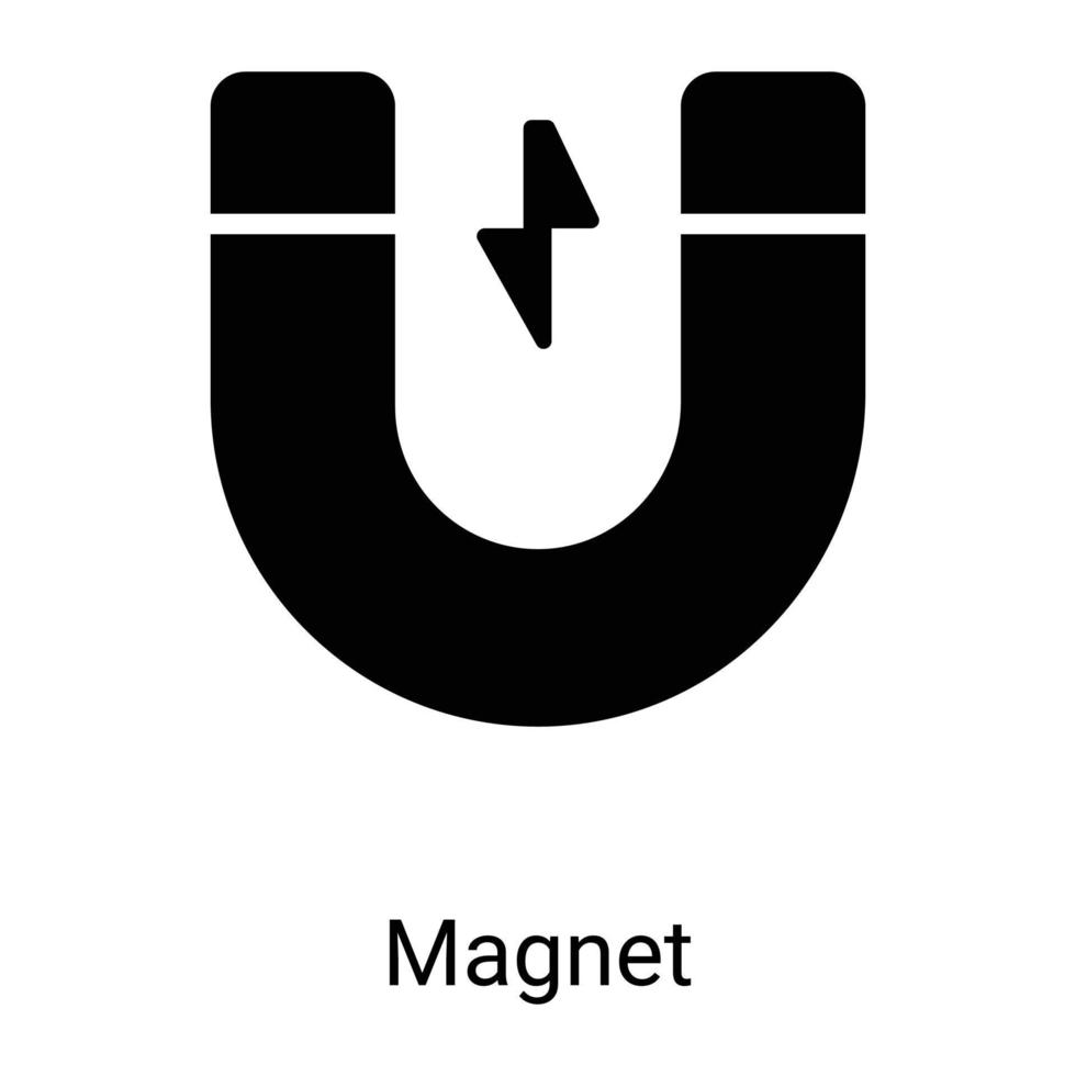 icono de línea de magnetismo aislado sobre fondo blanco vector