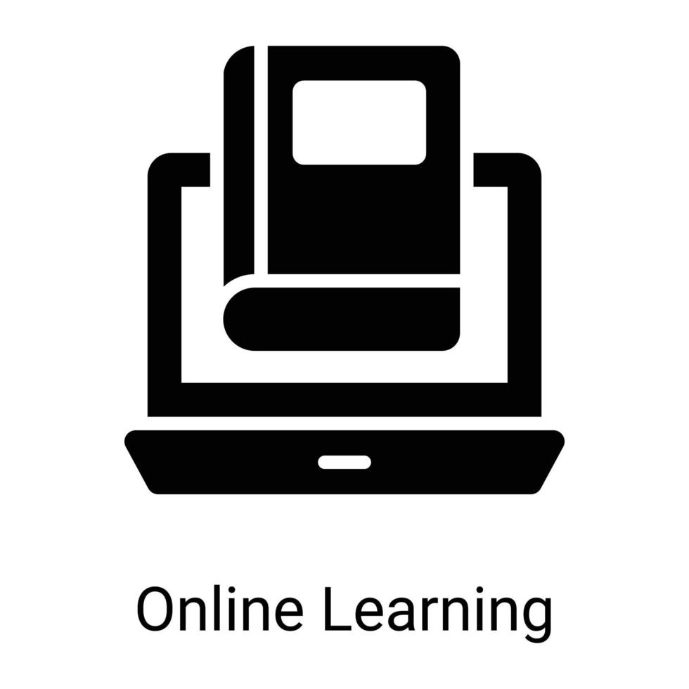 online education line icon isolated on white background vector