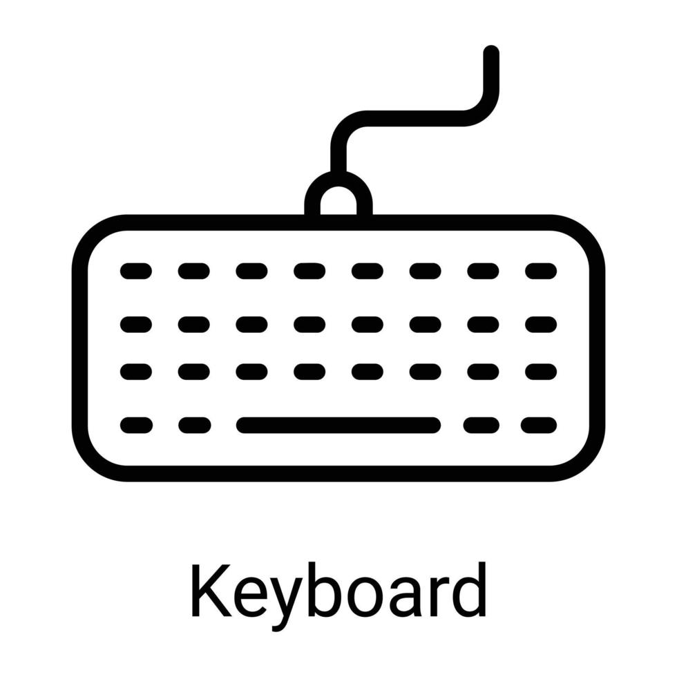 keyboard line icon isolated on white background 9781321 Vector Art at