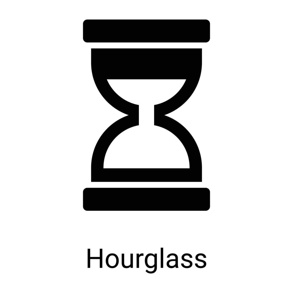 sand clock, hourglass line icon isolated on white background vector