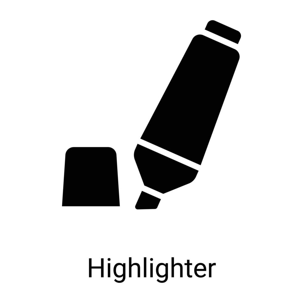 marker, high lighter line icon isolated on white background vector