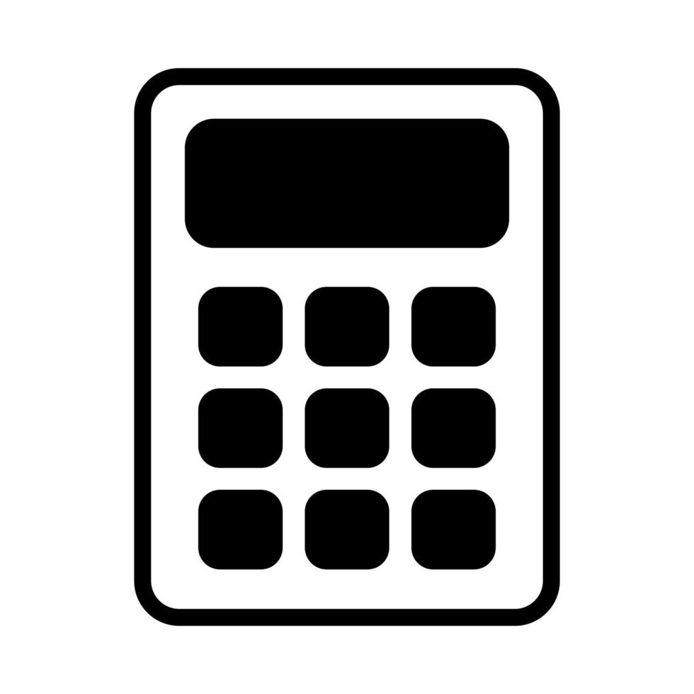 calculator line icon isolated on white background vector
