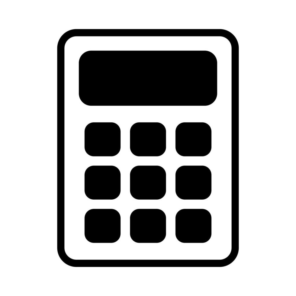 calculator line icon isolated on white background vector