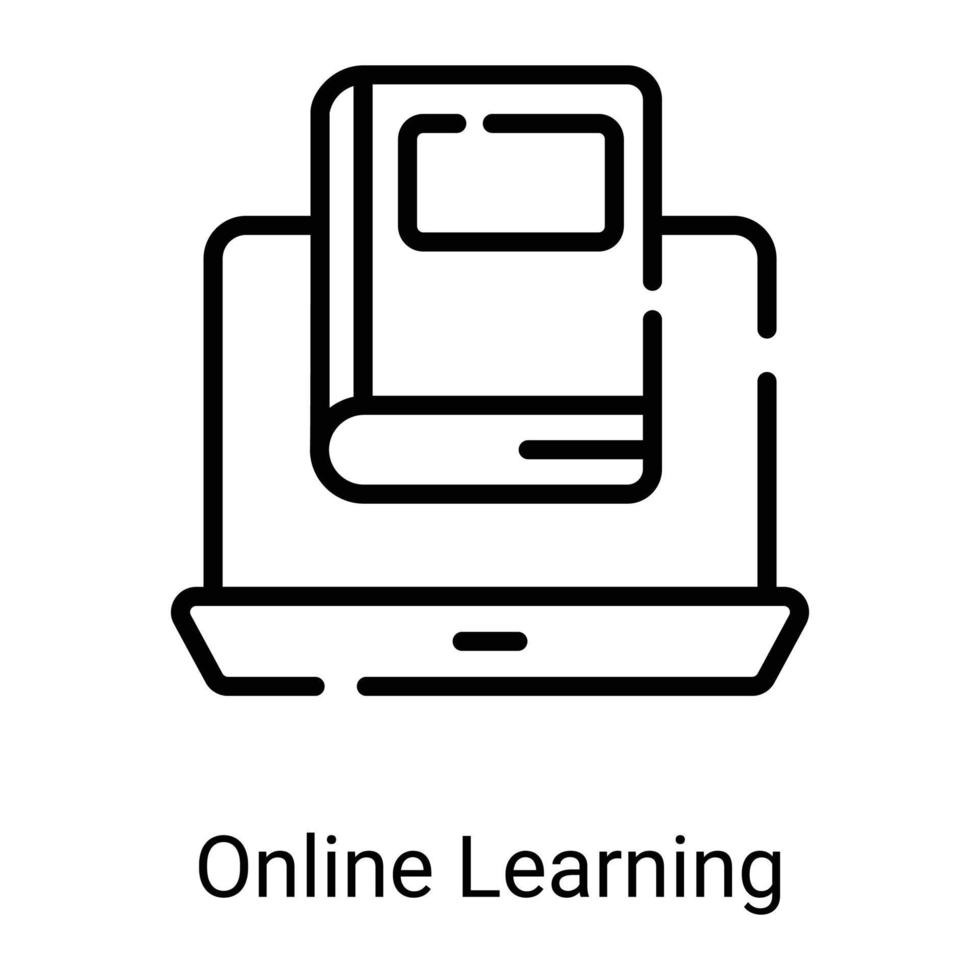 online education line icon isolated on white background vector