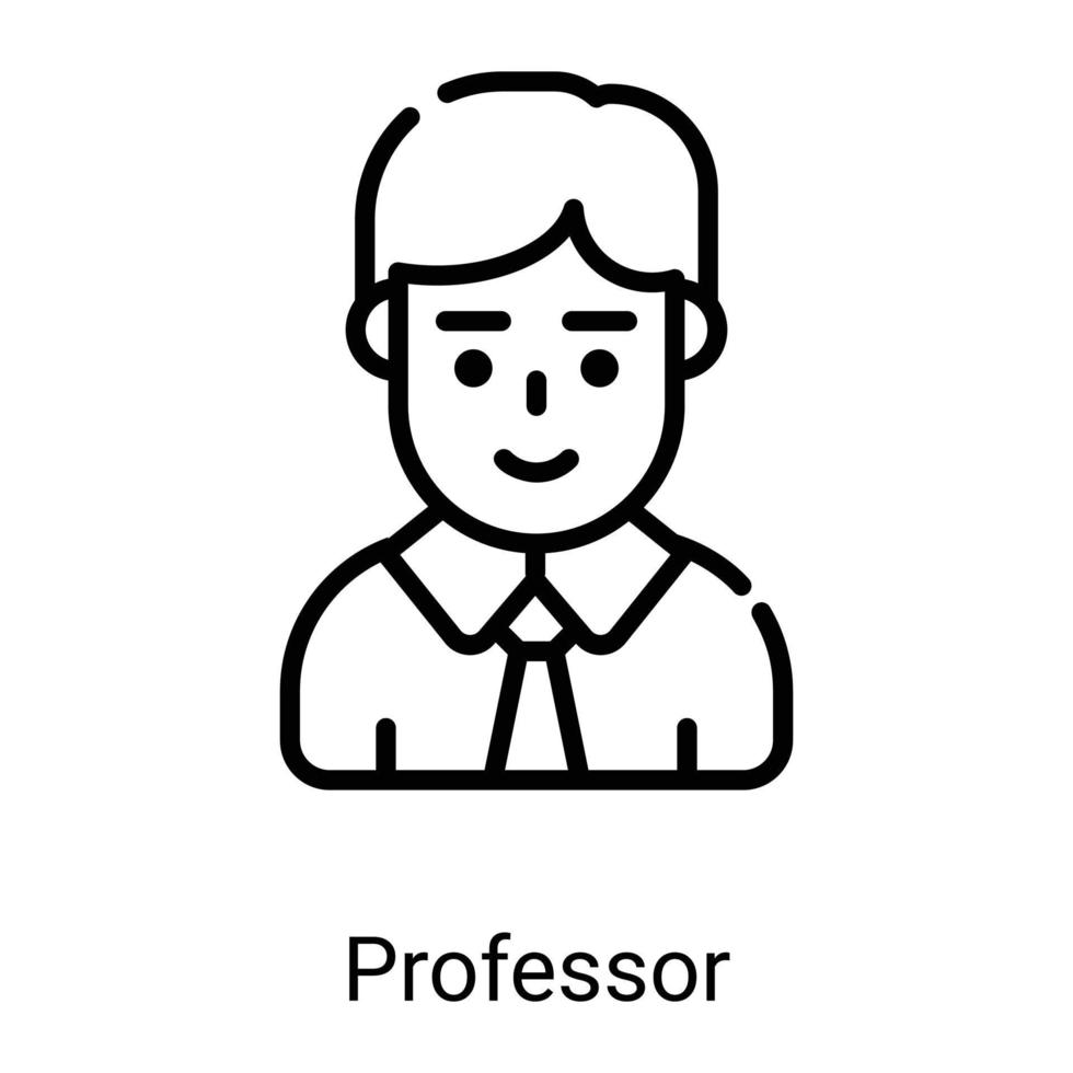 professor, teacher line icon isolated on white background vector