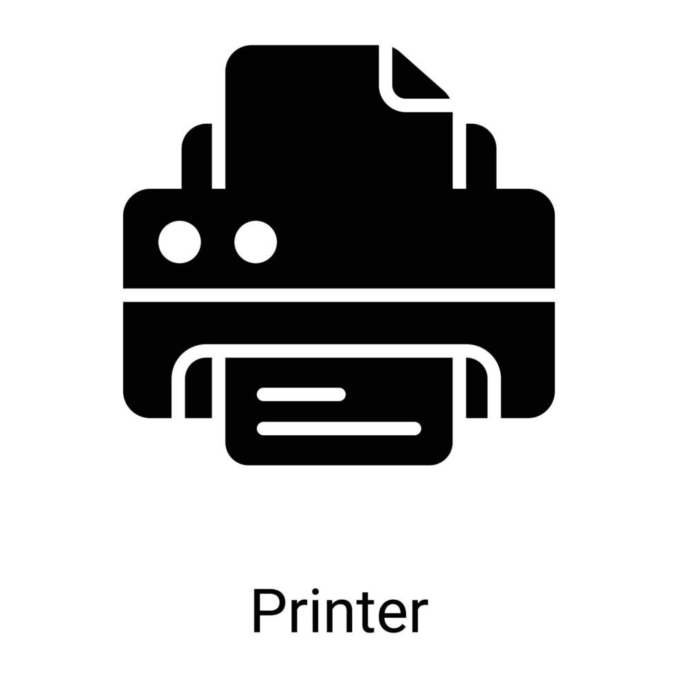 printer line icon isolated on white background vector