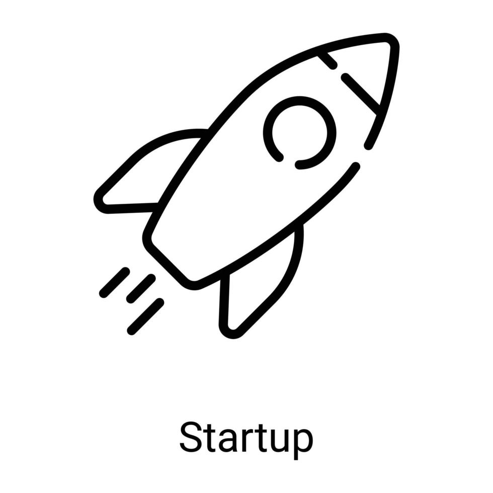 startup, launch line icon isolated on white background vector