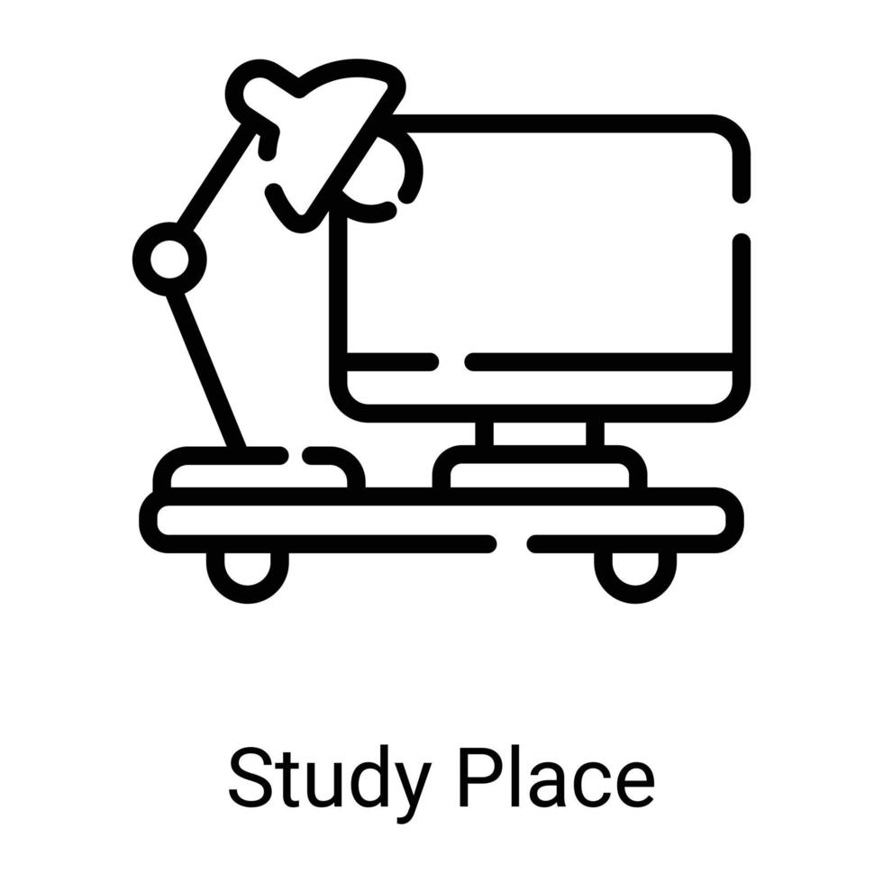 study place line icon isolated on white background vector