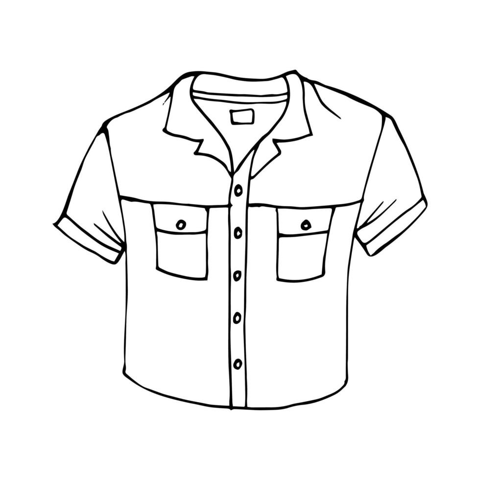 dibujo de contorno de la camisa de un hombre. ropa y accesorios. diseño de  libro para colorear, ilustración, vector 9781550 Vector en Vecteezy