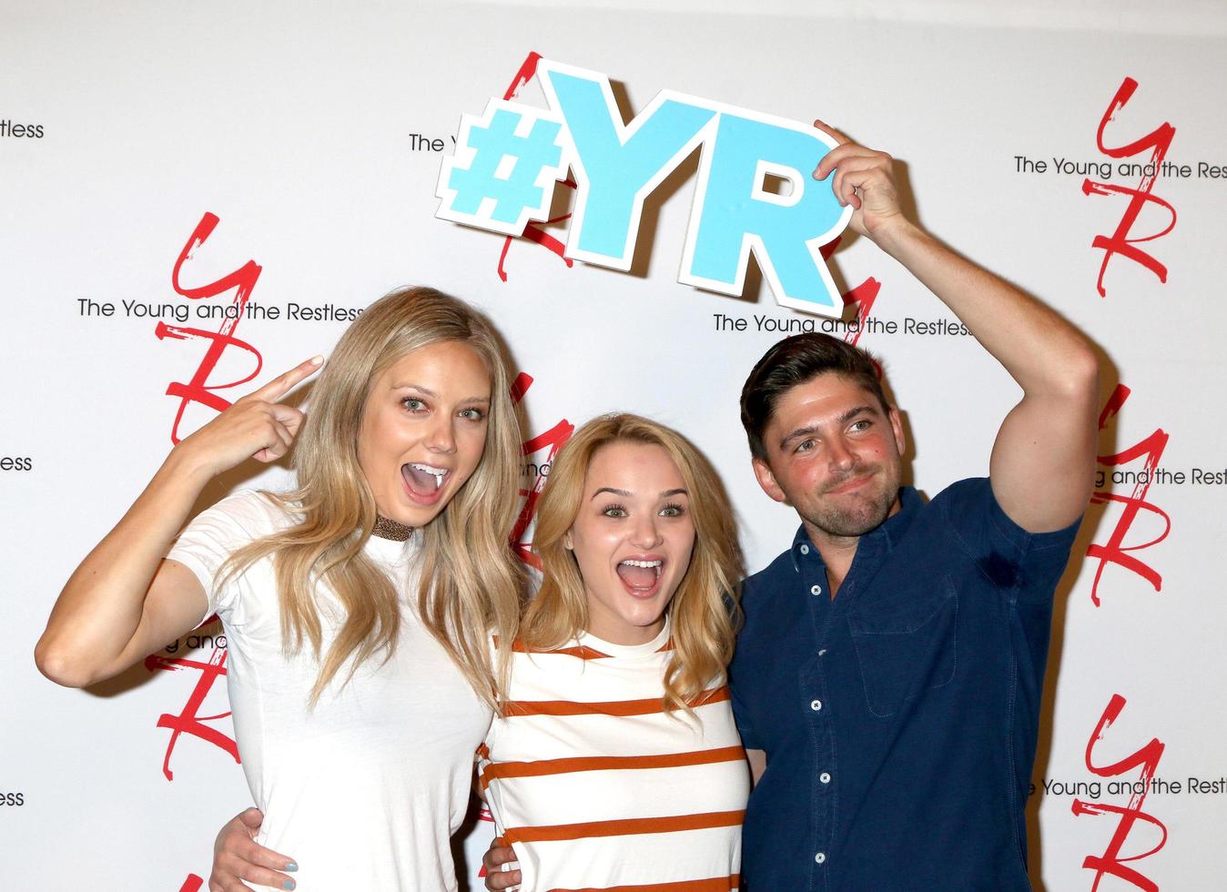 LOS ANGELES, SEP 8 - Melissa Ordway, Hunter King, Robert Adamson at the Young and The Resltless 11,000 Show Celebration at the CBS Television City on September 8, 2016 in Los Angeles, CA photo