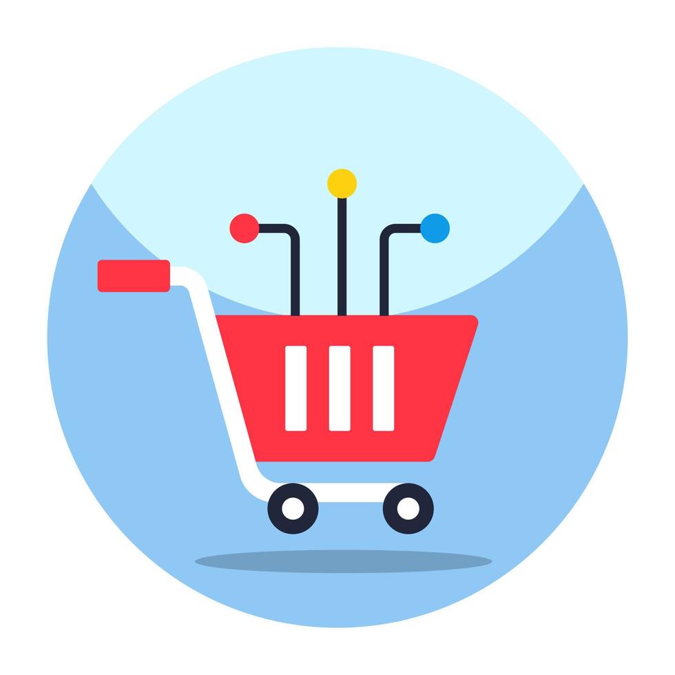 Colored design icon of shopping cart vector