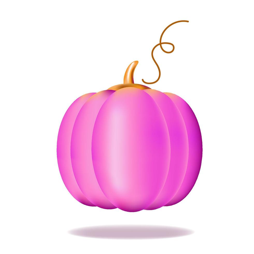 3d render realista calabaza dorada rosa, vector de fondo de acción de gracias.