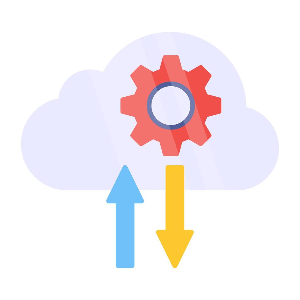 icono de diseño creativo de gestión de transferencia en la nube vector