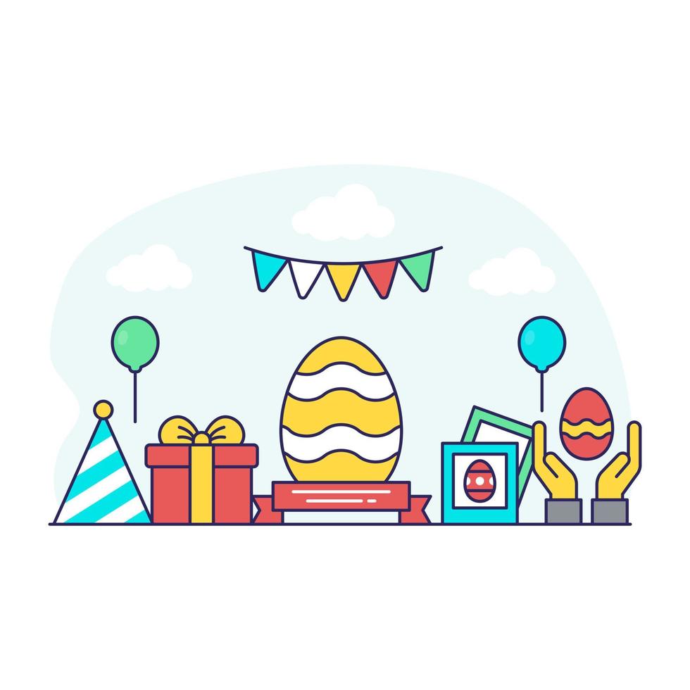 An editable design illustration of easter egg vector