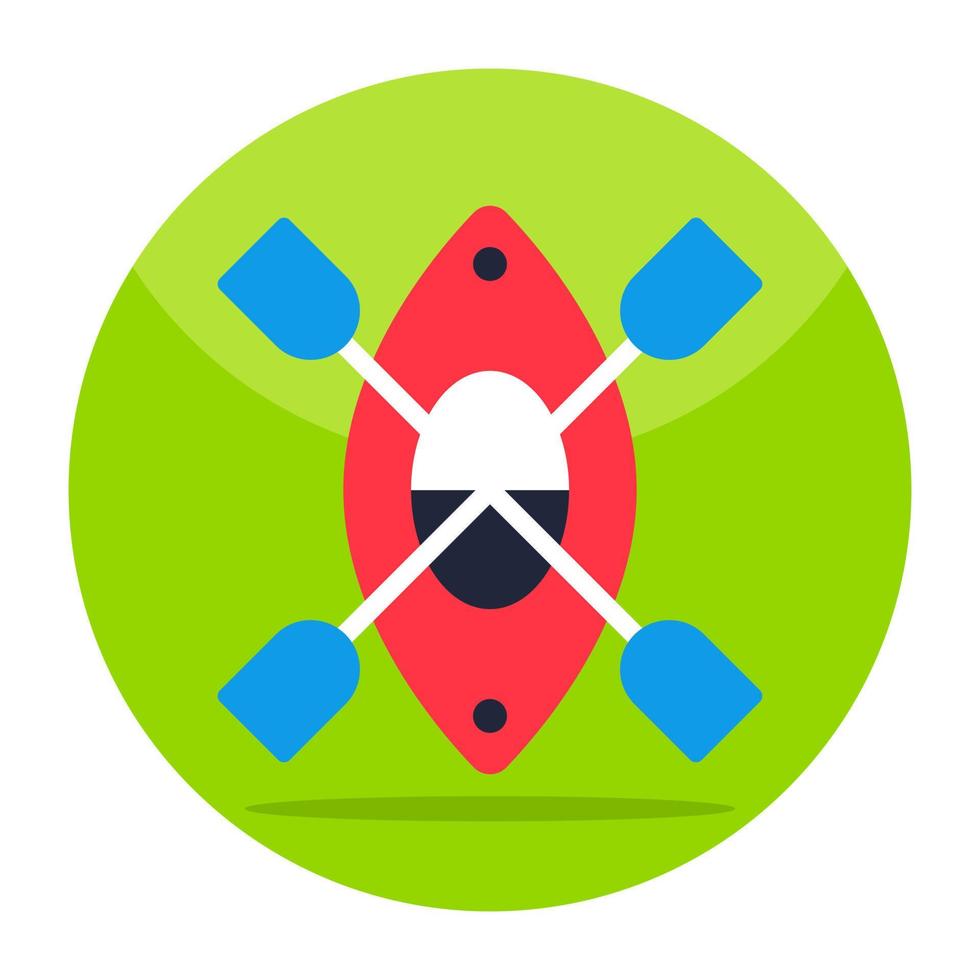 Flat design icon of canoe vector